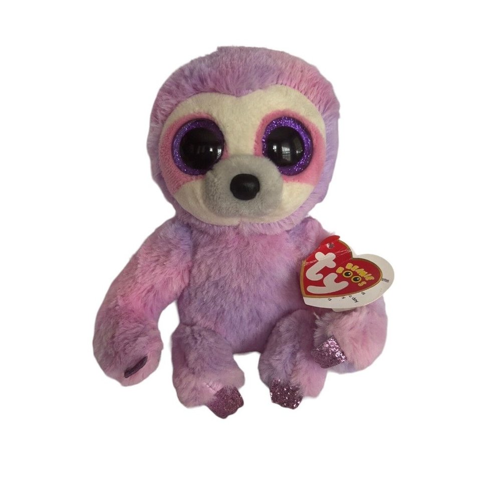 TY Beanie Boos 6" Purple Sloth Dreamy‎ Plush Stuffed Animal Toy Big Purple Eyes